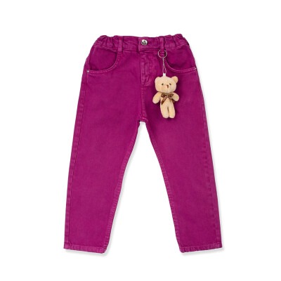 Wholesale Girls Colorful Mom Jean Pants with Teddy Bear 2-6Y Tilly 1009-2217 - Tilly (1)