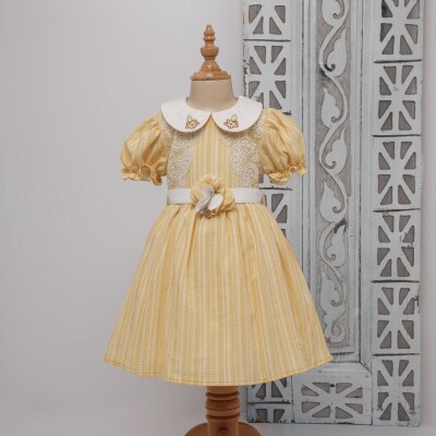 Wholesale Girls Dress 1-4Y Bombili 1004-6397 Yellow