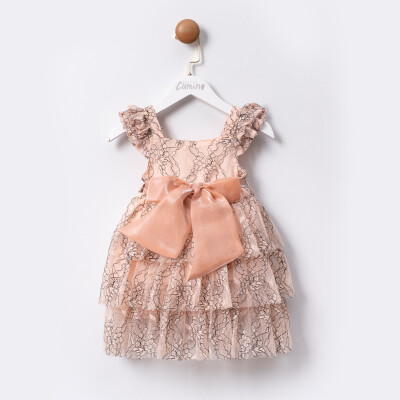 Wholesale Girls Dress 2-5Y Cumino 1014-CMN3487 Blanced Almond
