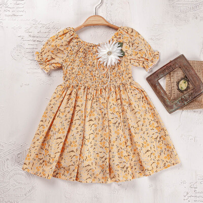 Wholesale Girls Dress 2-5Y Elayza 2023-2305 Mustard