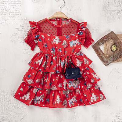 Wholesale Girls Dress 2-5Y Elayza 2023-2327 Red