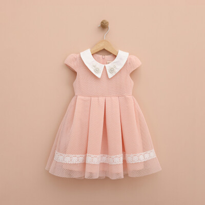Wholesale Girls Dress 2-5Y Lilax 1049-6329 Salmon Color 