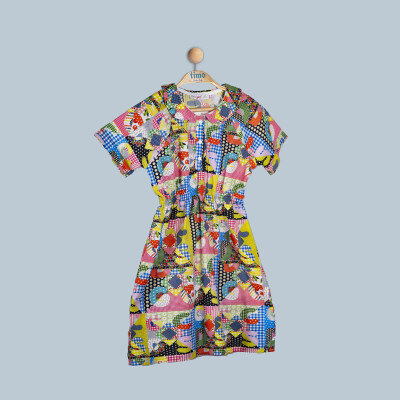Wholesale Girls Dress 2-5Y Timo 1018-TK4DÜ012243472 Yellow