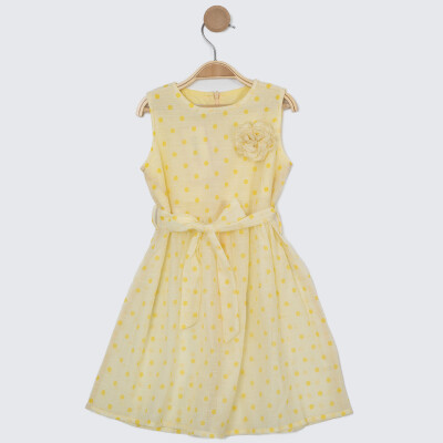 Wholesale Girl's Dress 2-5Y Timo 1018-TK5DÜ042257912 Yellow