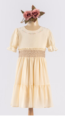 Wholesale Girls Dress 2-5Y Tivido 1042-2530 Beige