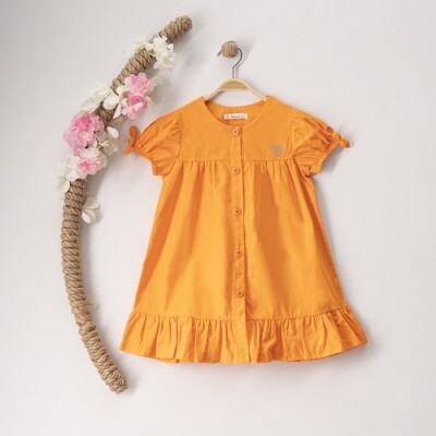 Wholesale Girls Dress 3-6Y Büşra Bebe 1016-23122 Orange
