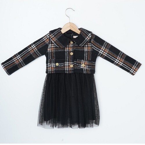 Wholesale Girls Dress 3-6Y Büşra Bebe 1016-23232 - 1