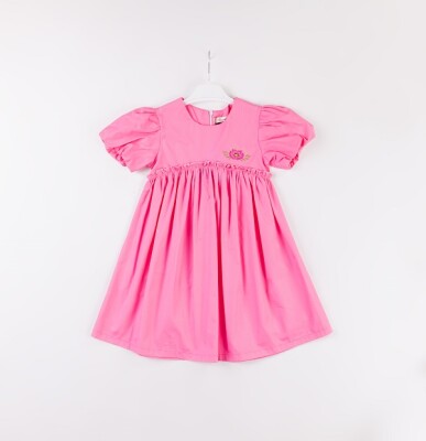 Wholesale Girls Dress 3-6Y Büşra Bebe 1016-24139 Pink