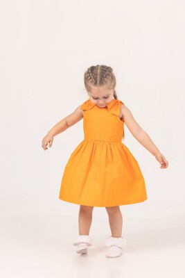 Wholesale Girls Dress 3-6Y Büşra Bebe 1016-24141 Orange