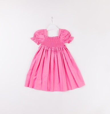 Wholesale Girls Dress 3-6Y Büşra Bebe 1016-24145 Pink
