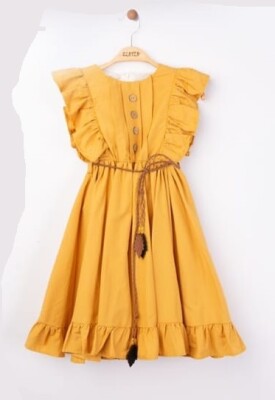 Wholesale Girls Dress 5-8Y Elayza 2023-2234 Mustard