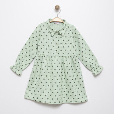 Wholesale Girls Dress 6-9Y Timo 1018-T5KDÜ044251463 Green almond2