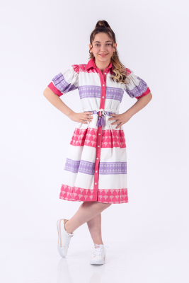Wholesale Girls Dress 7-10 Y Pafim 2041-Y23-3185 Fuschia