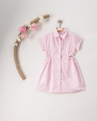 Wholesale Girls Dress 7-10Y Büşra Bebe 1016-23119 Pink