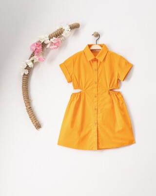 Wholesale Girls Dress 7-10Y Büşra Bebe 1016-23119 Orange