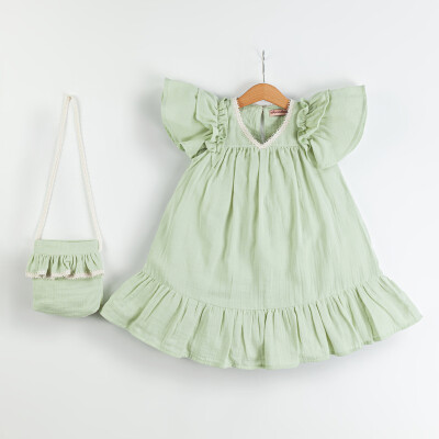 Wholesale Girls Dress with Bag 2-5Y Gocoland 2008-5401 Green