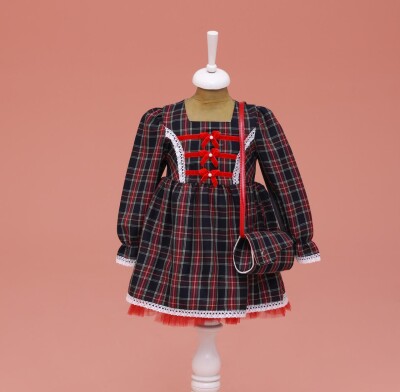 Wholesale Girls Dress with Bag 2-5Y Lilax 1049-6516 - Lilax