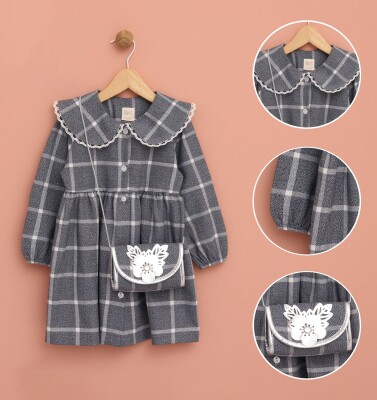 Wholesale Girls Dress with Bag 2-5Y Lilax 1049-6523 - 1