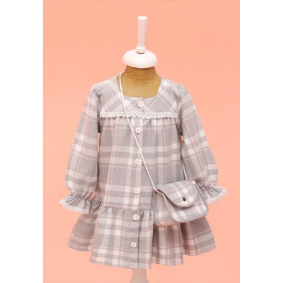 Wholesale Girl's Dress with Bag 2-5Y Lilax 1049-6637 - Lilax