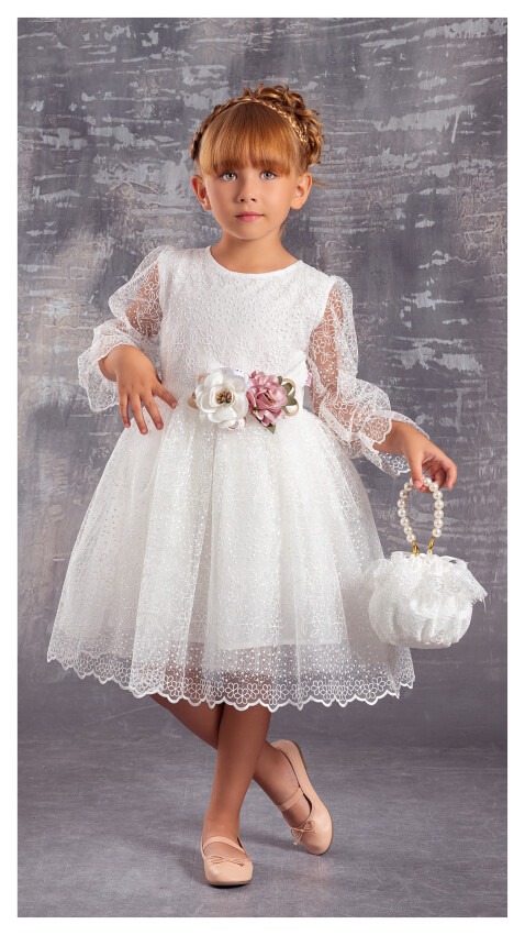 Wholesale Girls Dress with Bag 6-12Y Tivido 1042-2331 - 1