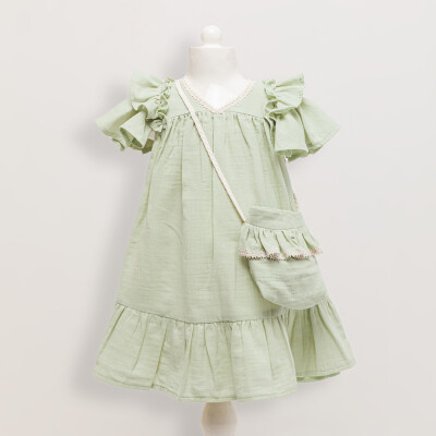 Wholesale Girls Dress with Bag 6-9Y Gocoland 2008-5499 Green