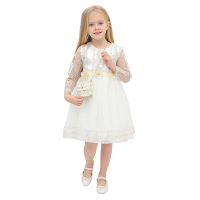 Wholesale Girls Dress with Bag Accessories 2-5Y Lilax 1049-6273 - Lilax