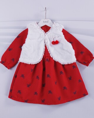 Wholesale Girls Dress with Bolero 2-5Y Sani 1068-9774 Красный