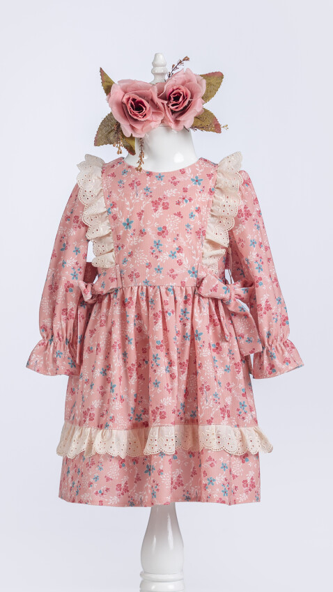 Wholesale Girls Dress with Flowers Printed 2-5Y Tivido 1042-2652 - 3