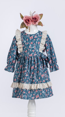 Wholesale Girls Dress with Flowers Printed 2-5Y Tivido 1042-2652 - Tivido