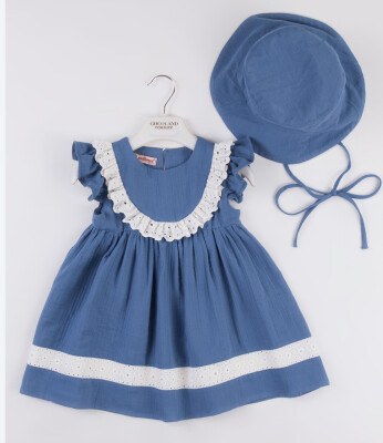 Wholesale Girls Dress with Hats 2-5Y Gocoland 2008-5631 Blue