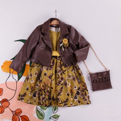 Wholesale Girls Dress with Jacket and Bag 2-6Y Miss Lore 1055-5209 - Miss Lore