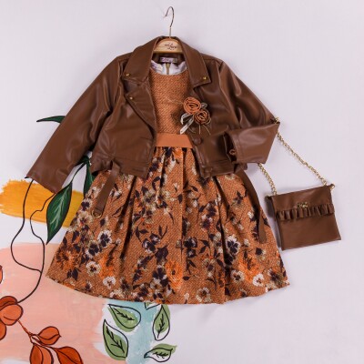 Wholesale Girls Dress with Jacket and Bag 2-6Y Miss Lore 1055-5209 - 3