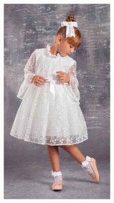 Wholesale Girls Dress with Lacy 6-12Y Tivido 1042-2324 - Tivido