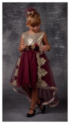 Wholesale Girls Dress with Lacy 6-12Y Tivido 1042-2345 - 1