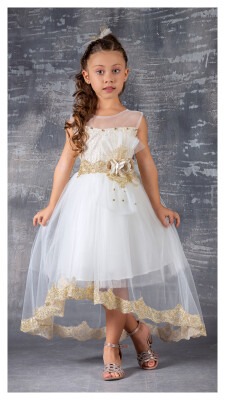 Wholesale Girls Dress with Lacy 6-12Y Tivido 1042-2347 - Tivido