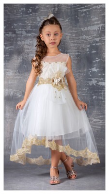 Wholesale Girls Dress with Lacy 6-12Y Tivido 1042-2347 - 1