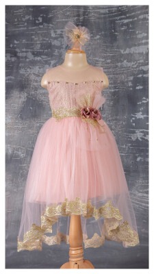 Wholesale Girls Dress with Lacy 6-12Y Tivido 1042-2347 - 2