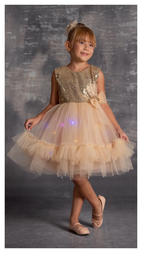 Wholesale Girls Dress with Light 5-8Y Tivido 1042-2339 - 1