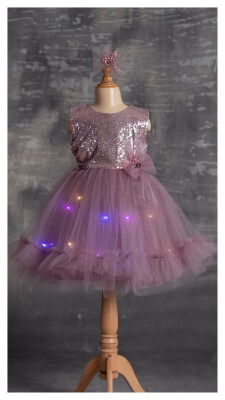 Wholesale Girls Dress with Light 5-8Y Tivido 1042-2339 - 2