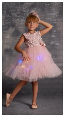 Wholesale Girls Dress with Lights 5-8Y Tivido 1042-2335 - 1