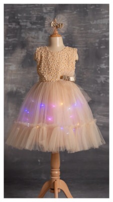 Wholesale Girls Dress with Lights 5-8Y Tivido 1042-2335 - Tivido (1)
