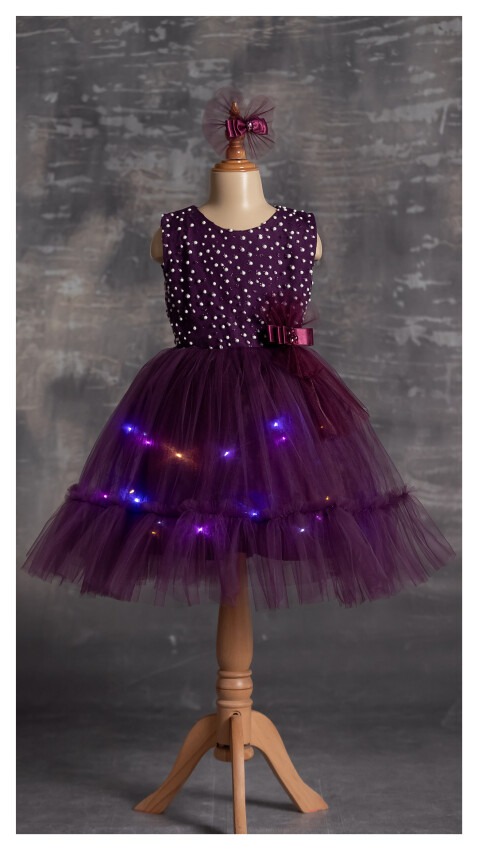 Wholesale Girls Dress with Lights 5-8Y Tivido 1042-2335 - 4