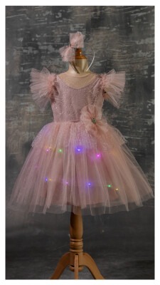 Wholesale Girls Dress with Lights 5-8Y Tivido 1042-2338 - Tivido (1)