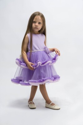 Wholesale Girls Dress with Ruffled and Tulle 2-5Y Wecan 1022-23017* - Wecan