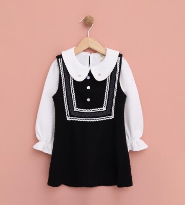 Wholesale Girls Dress with Shirt 2-5Y Lilax 1049-6554 Black