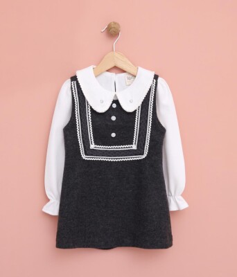 Wholesale Girls Dress with Shirt 2-5Y Lilax 1049-6554 - Lilax (1)