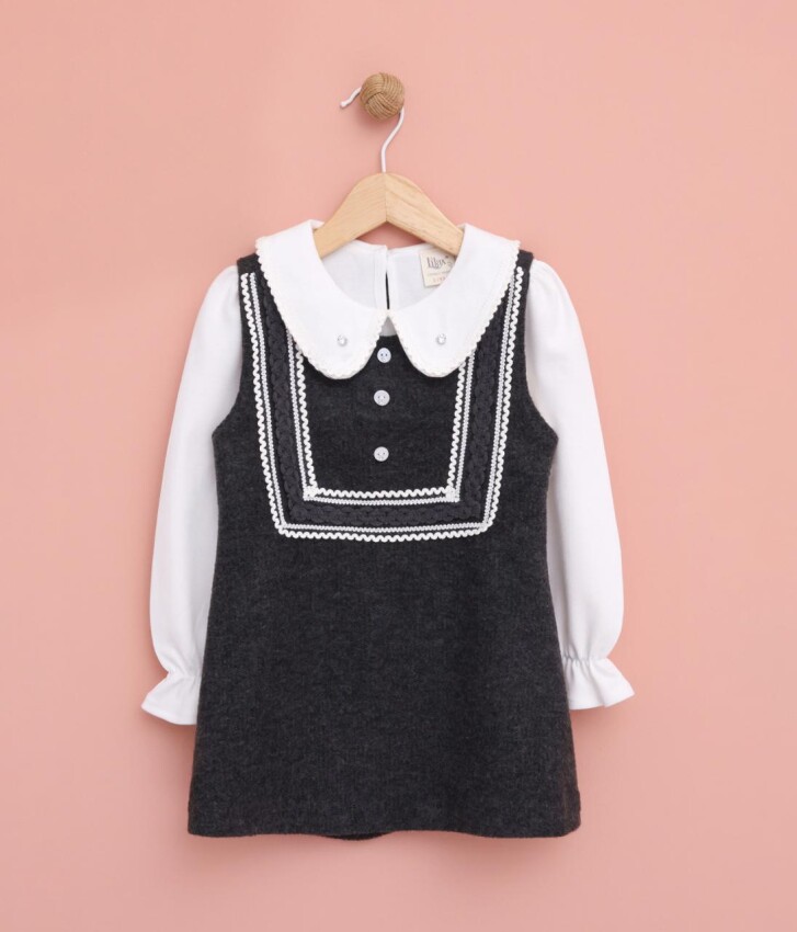 Wholesale Girls Dress with Shirt 2-5Y Lilax 1049-6554 - 2