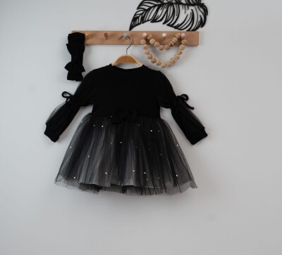 Wholesale Girls Dress with Tulle 2-5Y Eray Kids 1044-6181 Black
