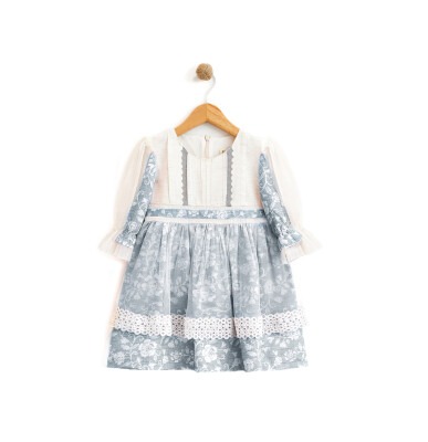 Wholesale Girls Dress with Tulle 2-5Y Lilax 1049-5931 - 1