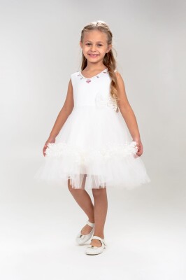 Wholesale Girls Dress with Tulle 4-7Y Eray Kids 1044-9305 - Eray Kids (1)